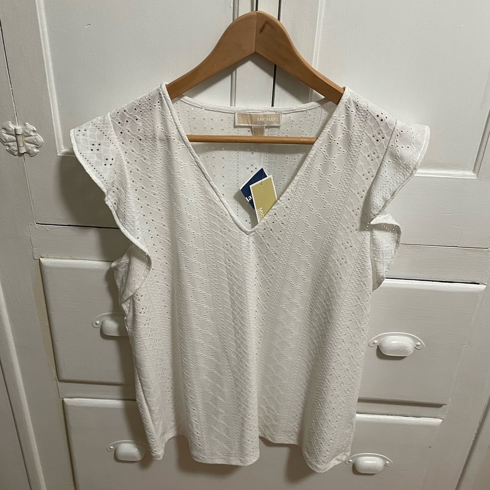 **Final Price Drop** NWT Michael Kors Eyelet Top Size L